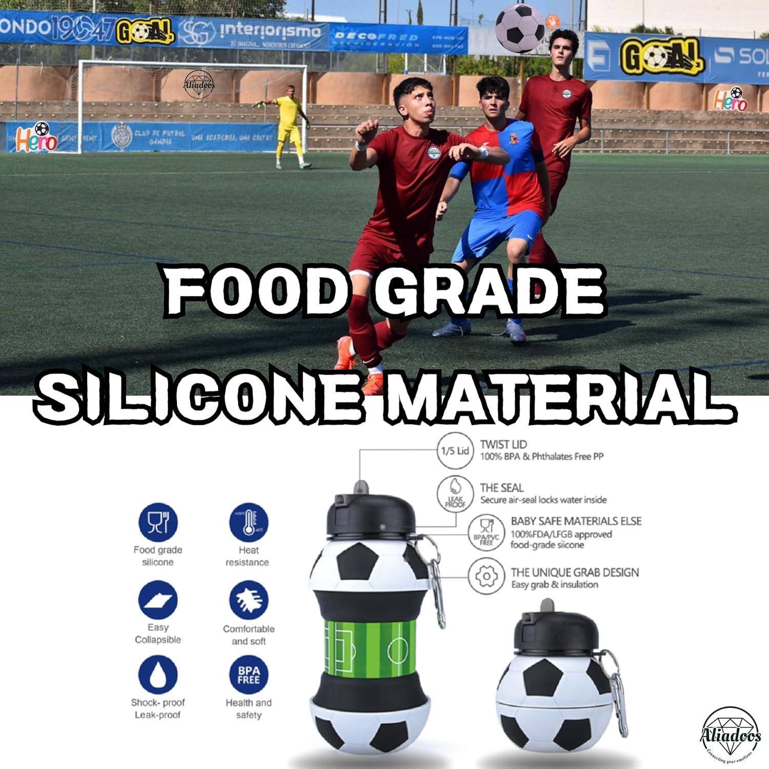 Botella de Agua Plegable Fútbol ALIADOOS 532 ml + 30 Charms