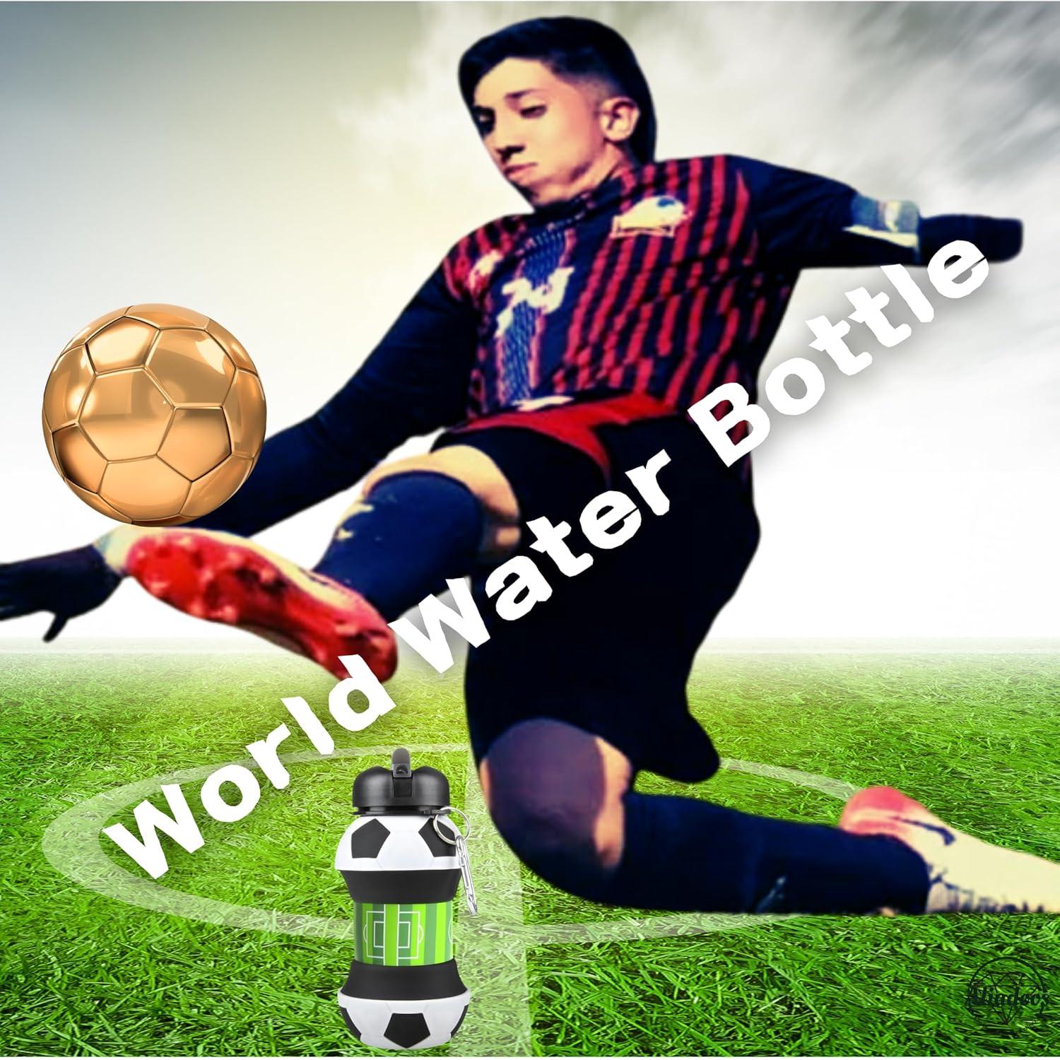 Botella de Agua Plegable Fútbol ALIADOOS 532 ml + 30 Charms