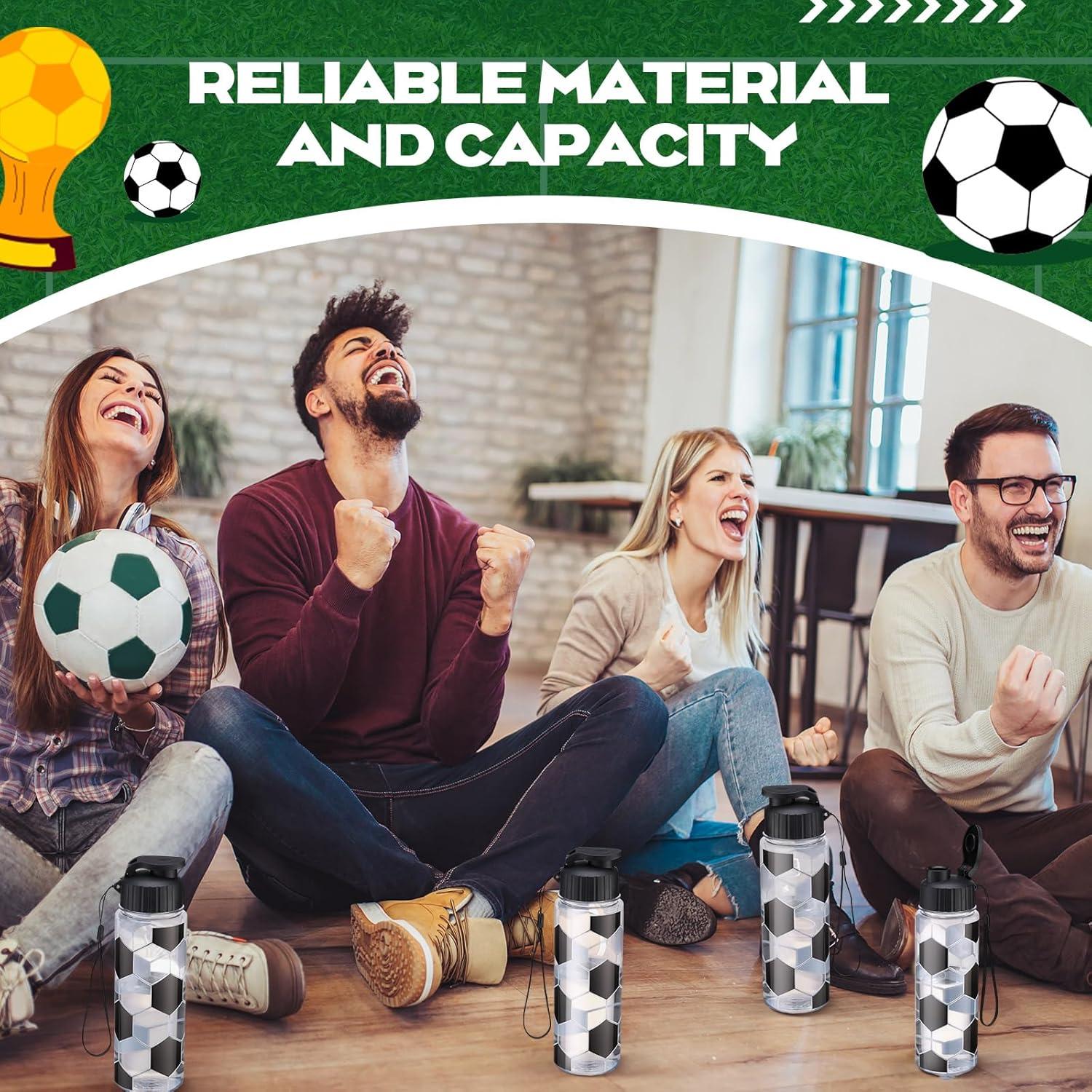 Mifoci 20 Botellas de Agua Deportivas de Fútbol 0.5 L Reutilizables