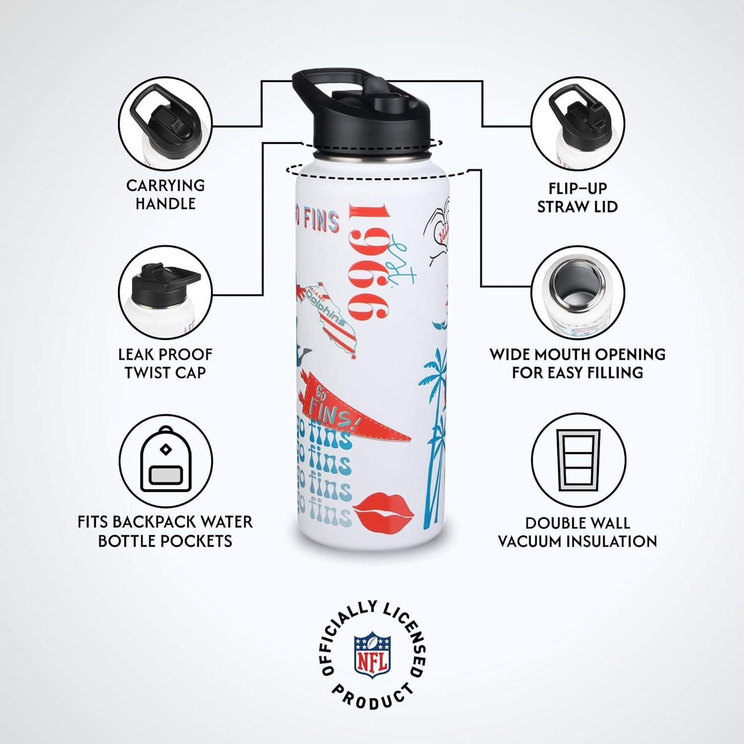 Botella de Agua 1000ml La Compañía de la Memoria NFL - Acero Inoxidable