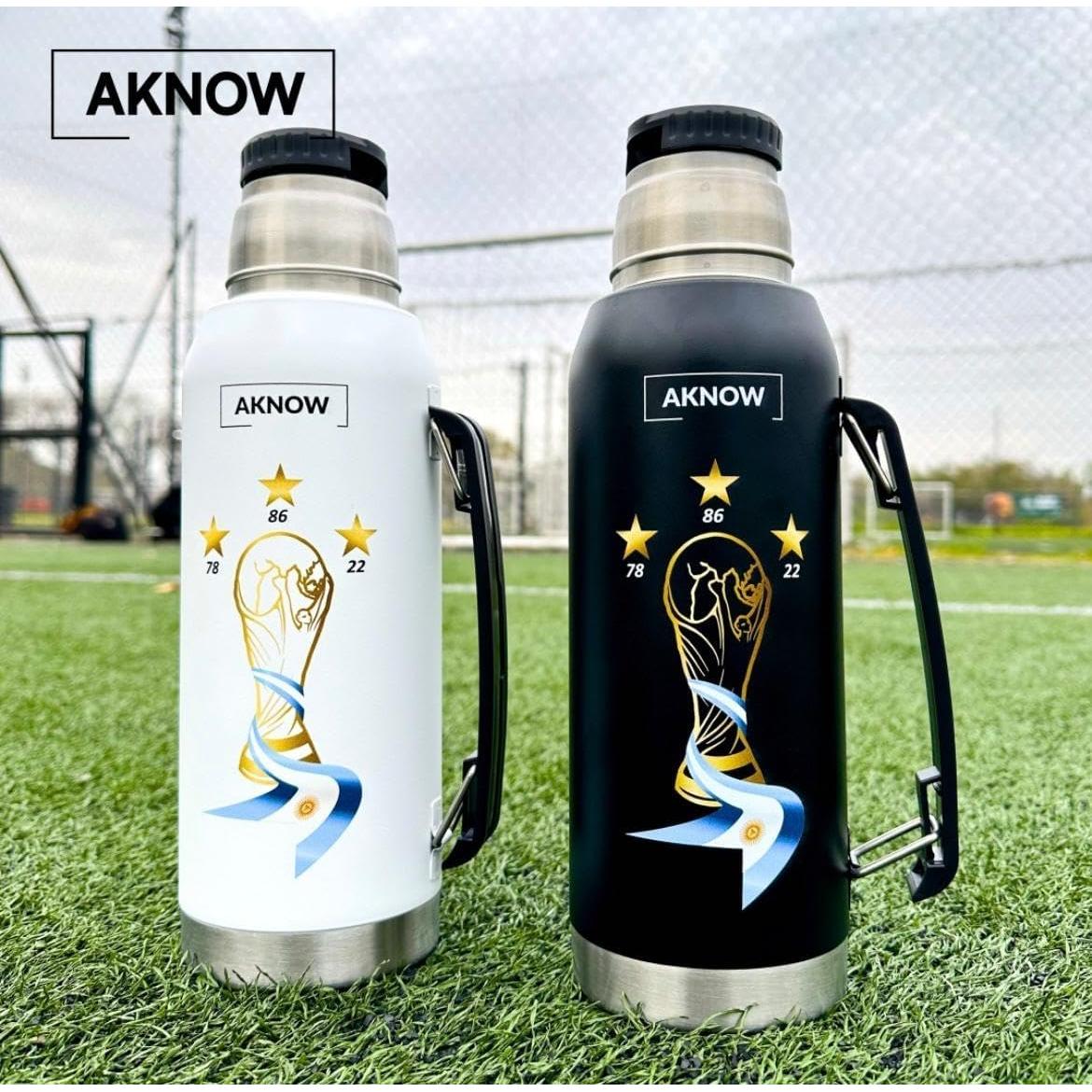 Botella de acero inoxidable AKNOW 1LT Copa del Mundo Argentina