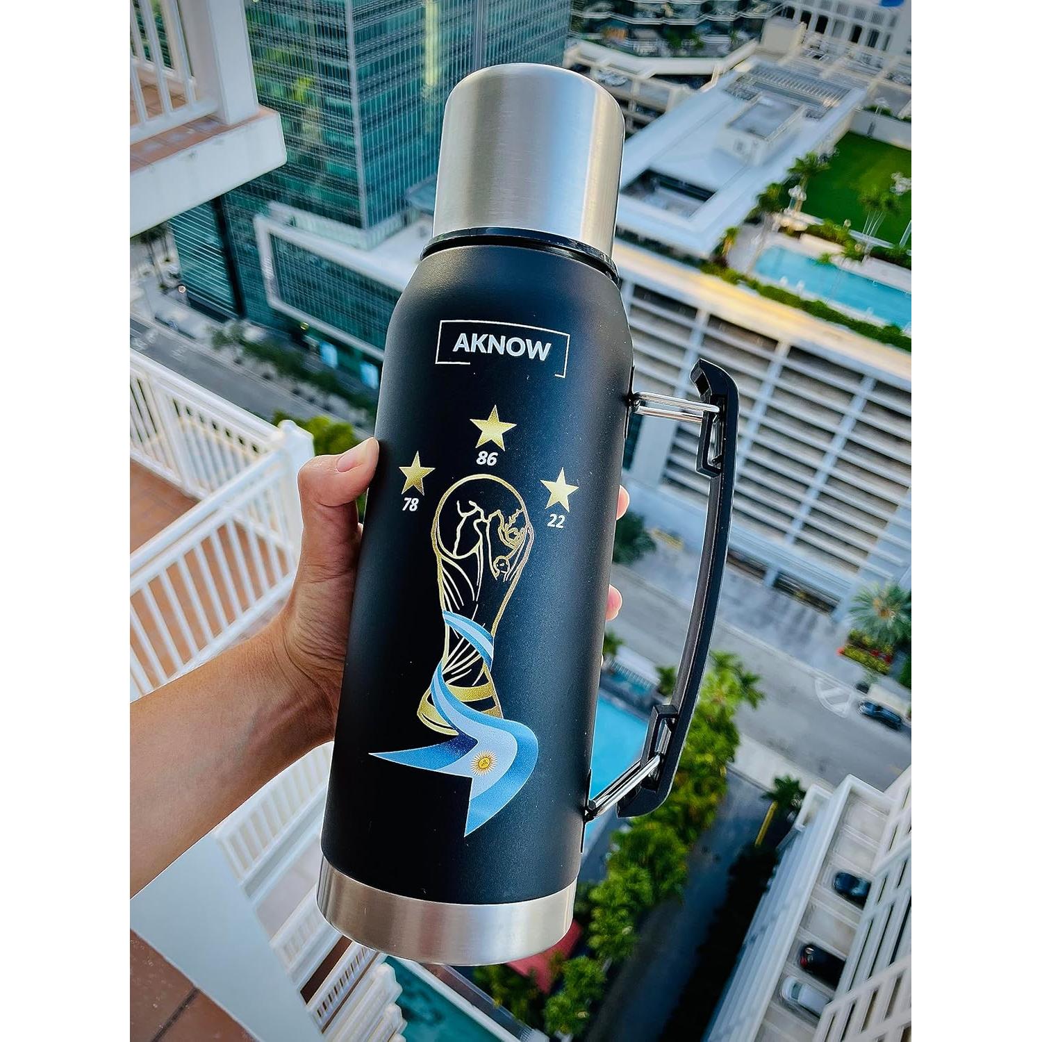 Botella de acero inoxidable AKNOW 1LT Copa del Mundo Argentina