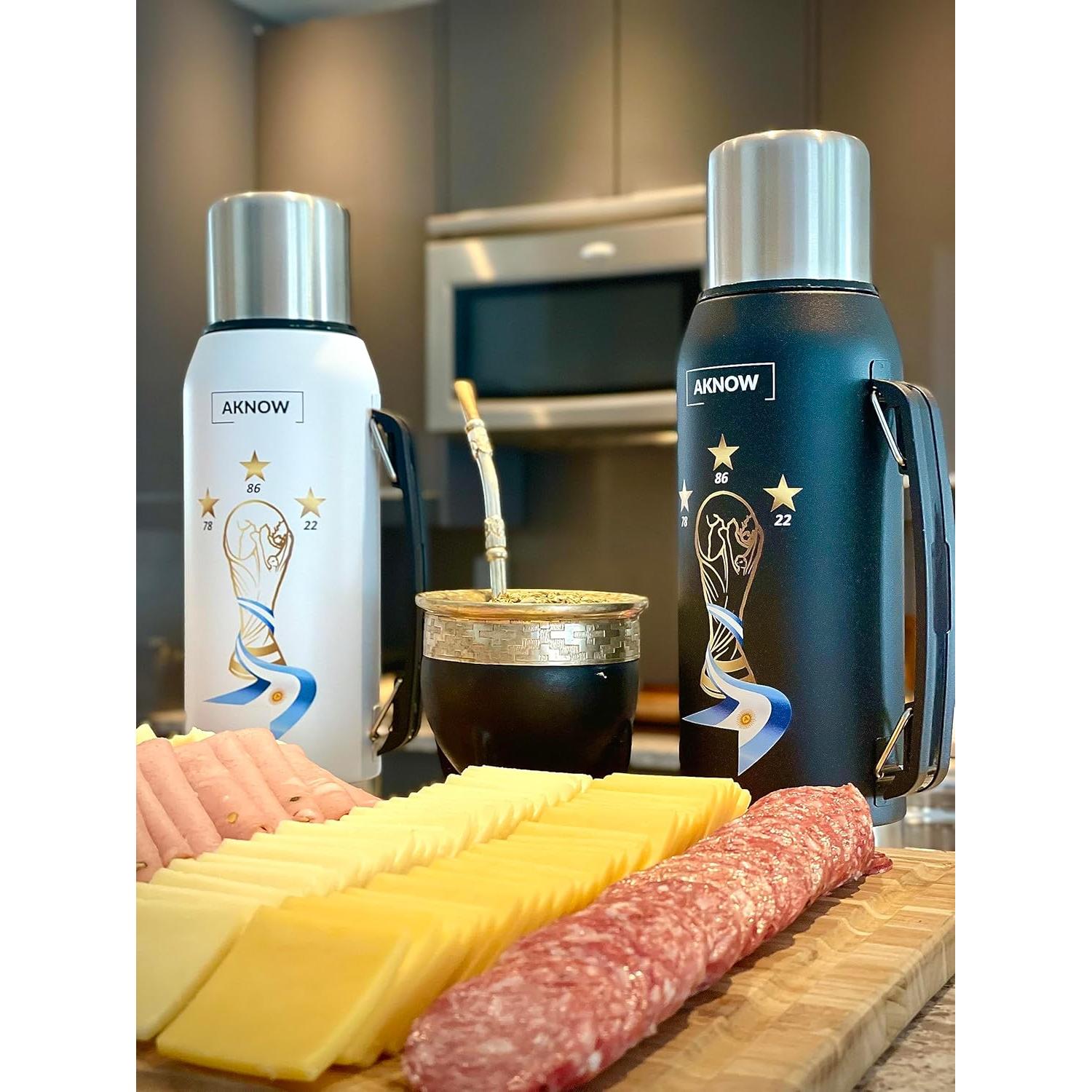 Botella de acero inoxidable AKNOW 1LT Copa del Mundo Argentina