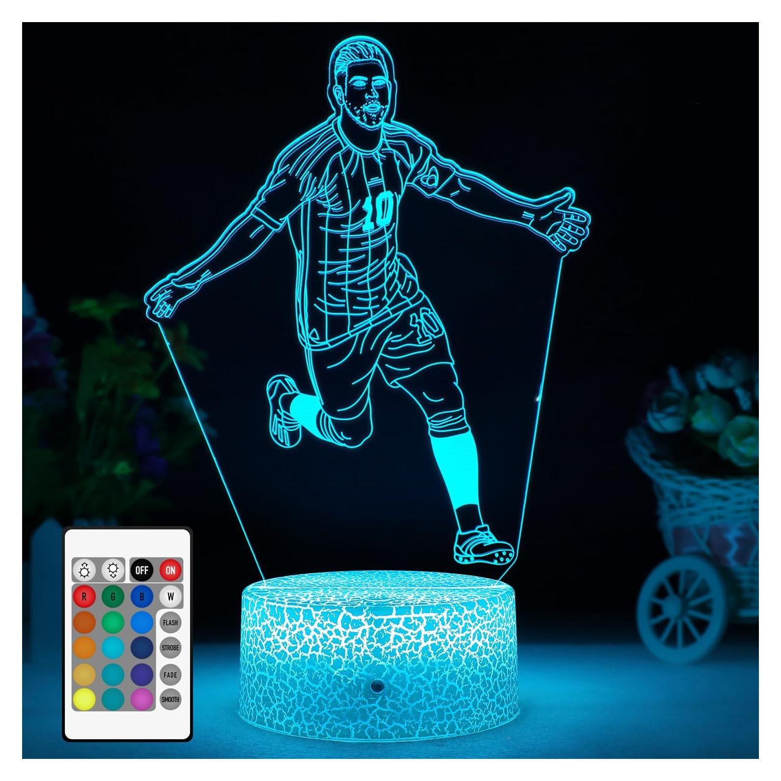 Lámpara 3D de Fútbol Argentina #10 ZeHaiYlf con Control Remoto