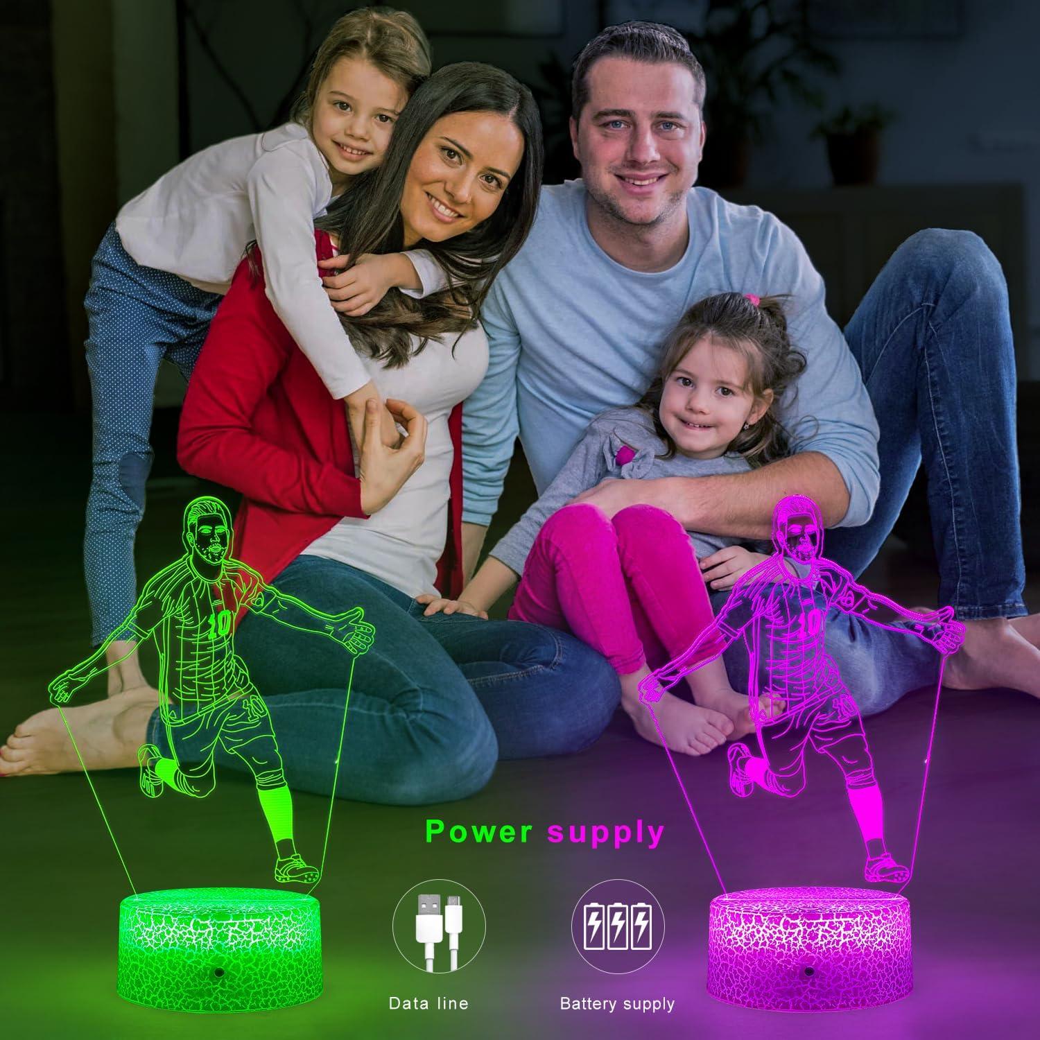 Lámpara 3D de Fútbol Argentina #10 ZeHaiYlf con Control Remoto