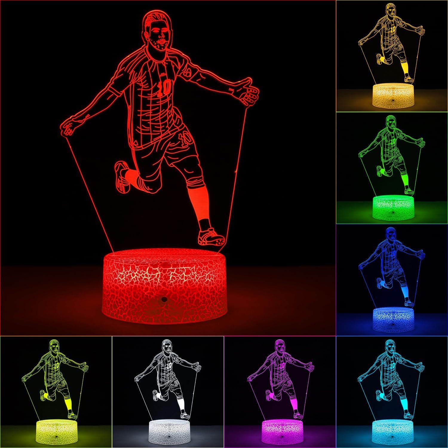 Lámpara 3D de Fútbol Argentina #10 ZeHaiYlf con Control Remoto