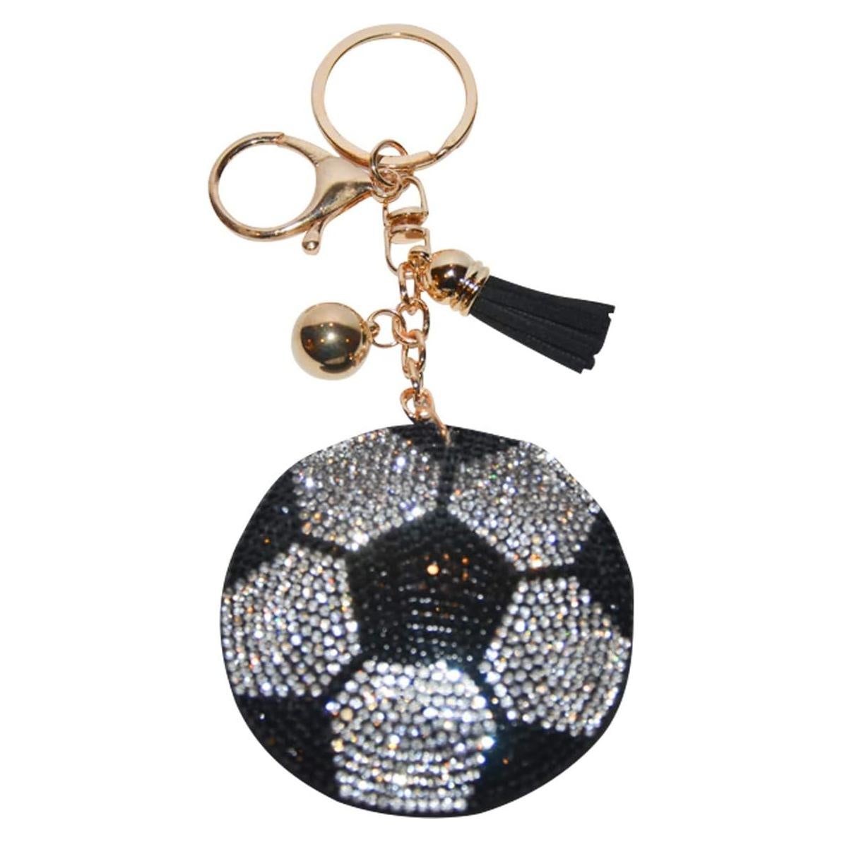 Llavero de Fútbol Brillante Popfizzy para Mujeres - Encanto de Rhinestone