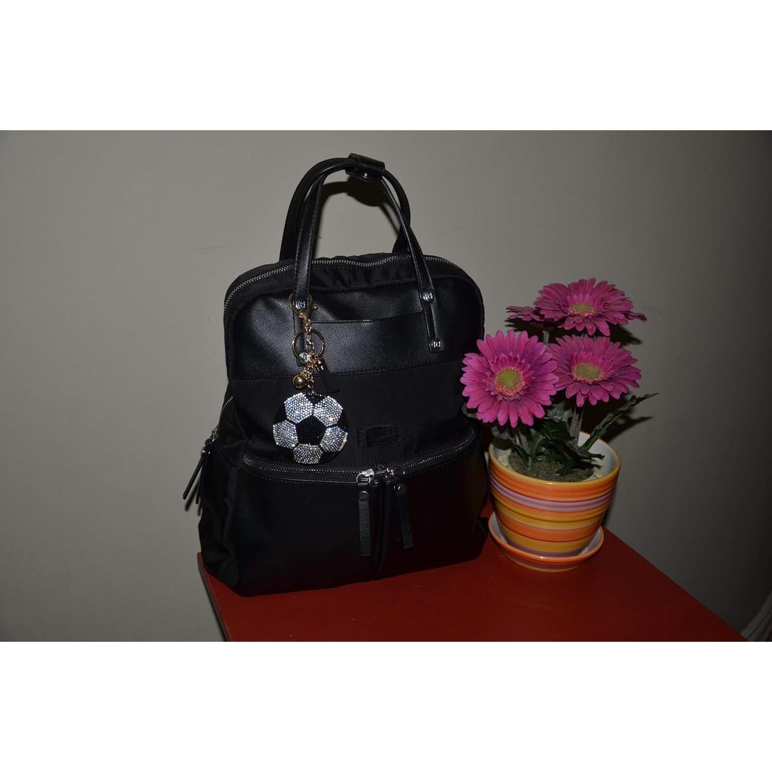 Llavero de Fútbol Brillante Popfizzy para Mujeres - Encanto de Rhinestone