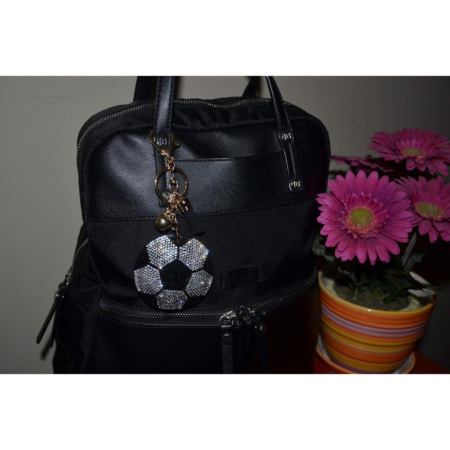 Llavero de Fútbol Brillante Popfizzy para Mujeres - Encanto de Rhinestone