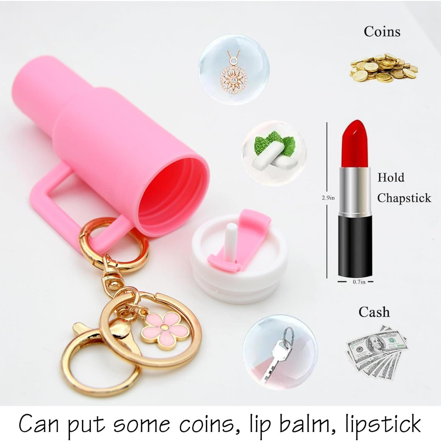 Juego de 2 llaveros mini vaso TOS en púrpura-rosa