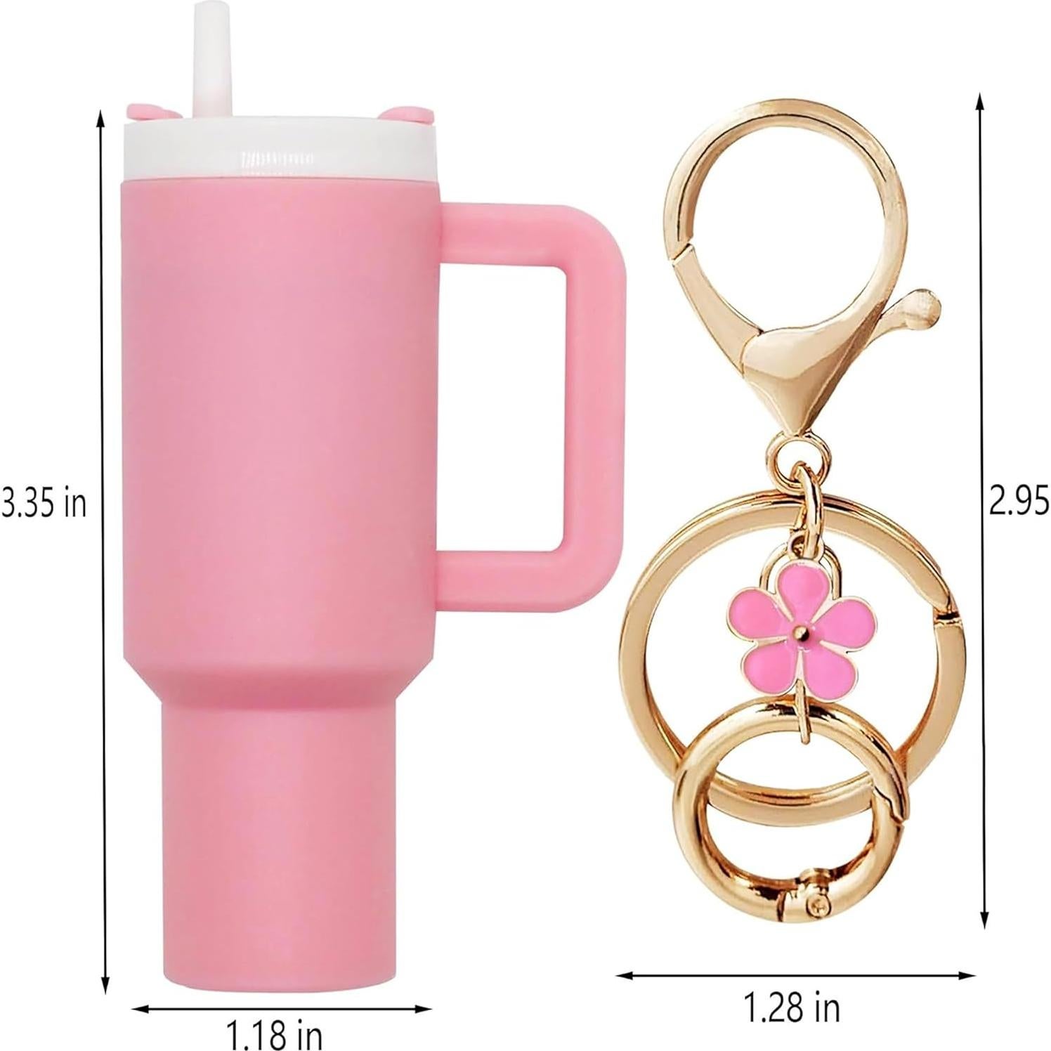 Juego de 2 llaveros mini vaso TOS en púrpura-rosa