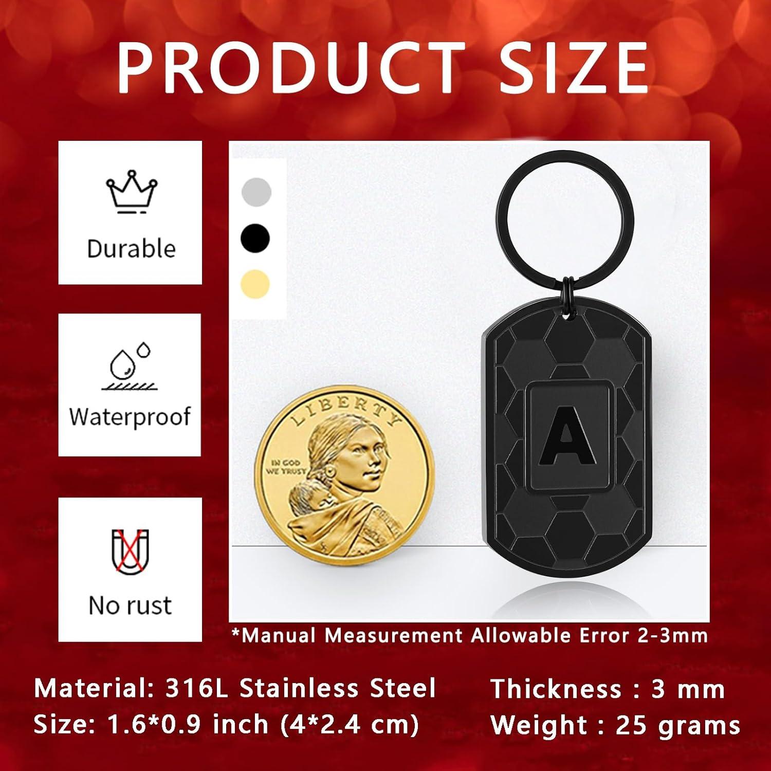 Llavero de Fútbol Personalizado para Hombres - Acero Inoxidable