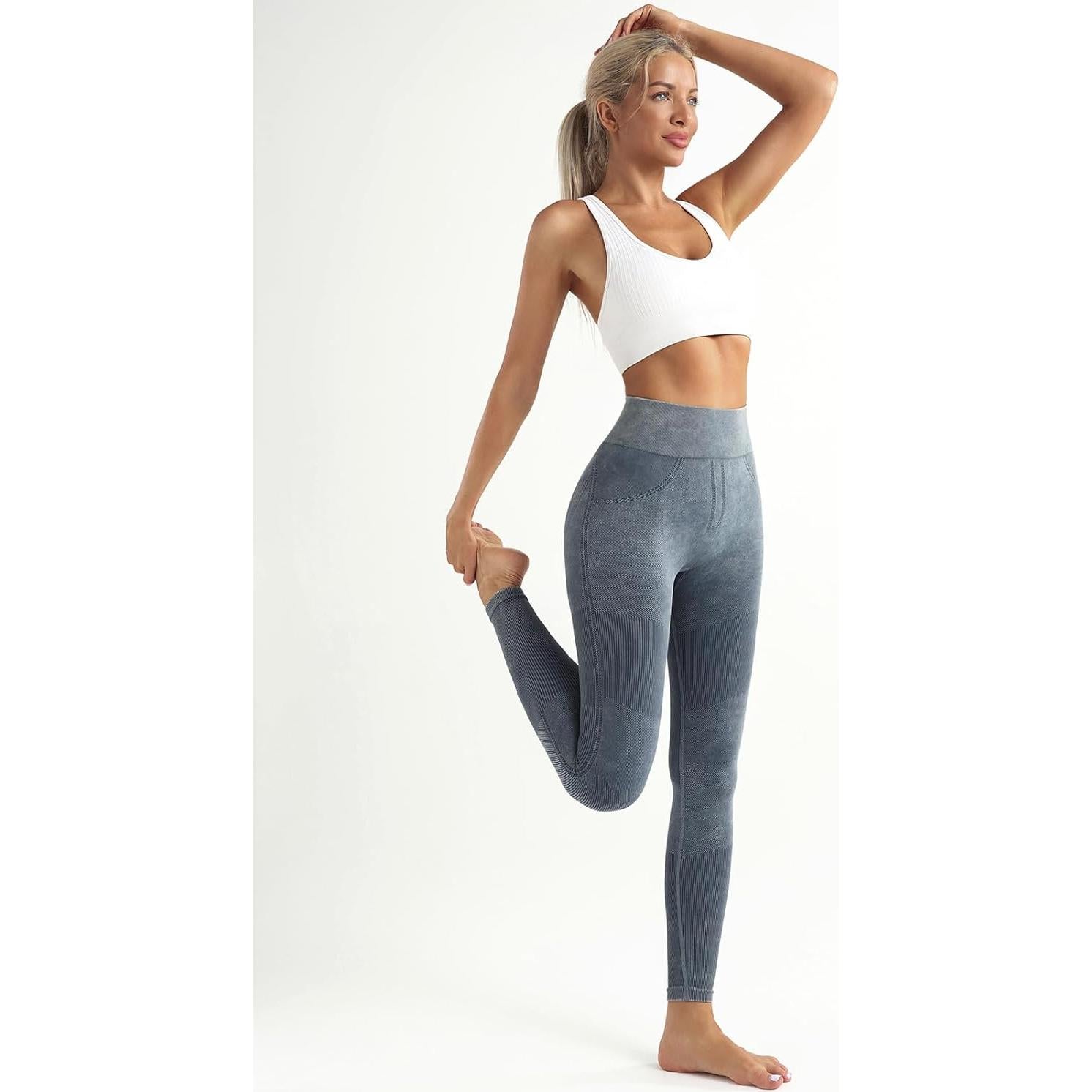 Leggings Acanalados Fisoew para Mujeres Control Abdomen