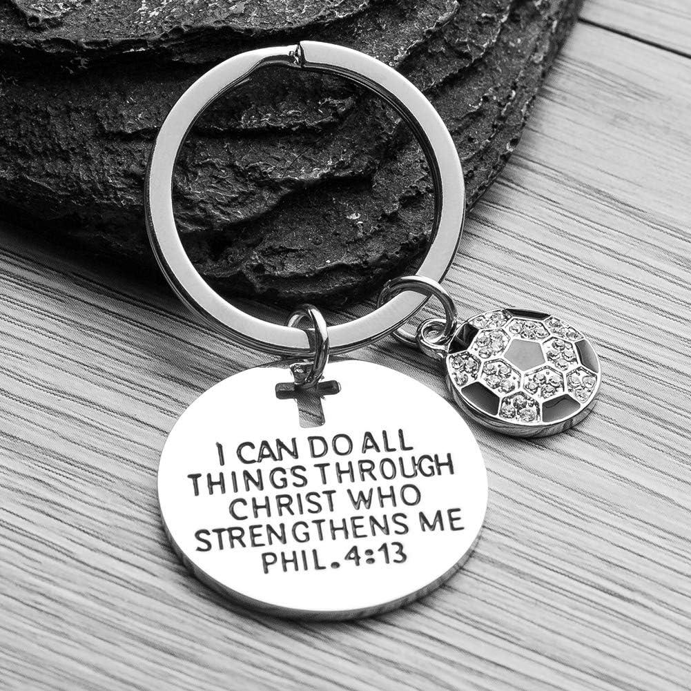 Llavero de Fútbol Cristiano Sporty Bella con Filipenses 4:13