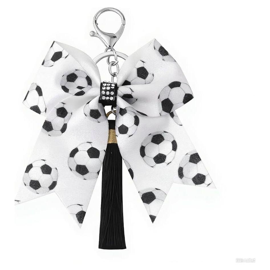Llaveros de moño de fútbol para mujeres y chicas - Borhmty