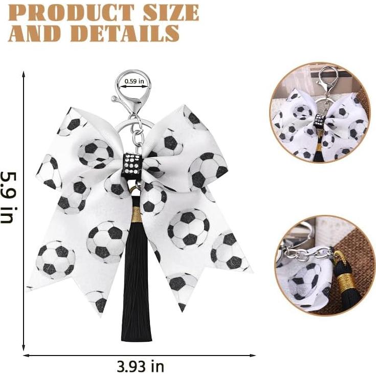 Llaveros de moño de fútbol para mujeres y chicas - Borhmty