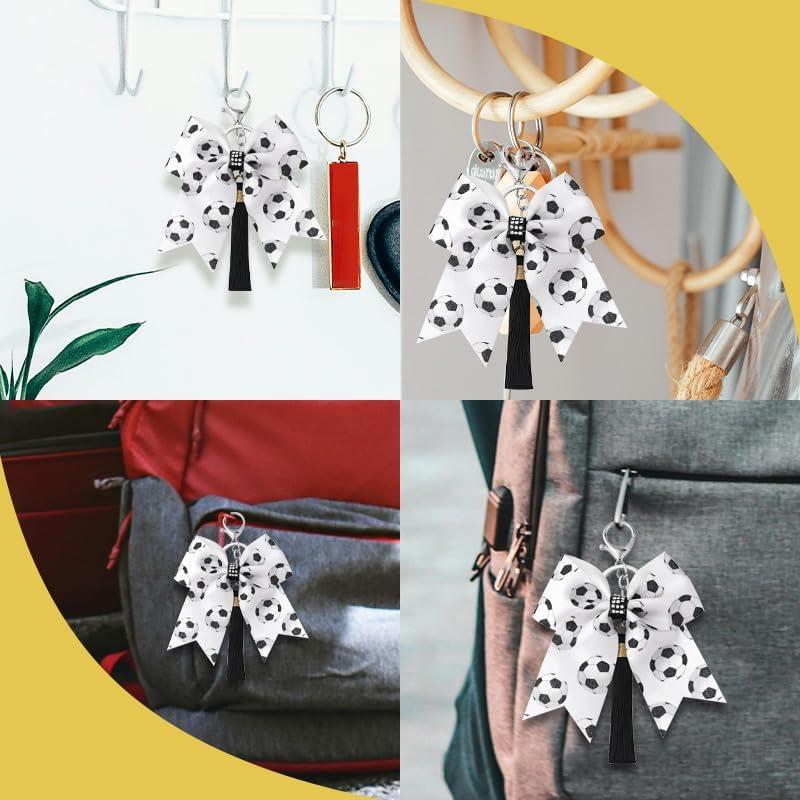 Llaveros de moño de fútbol para mujeres y chicas - Borhmty