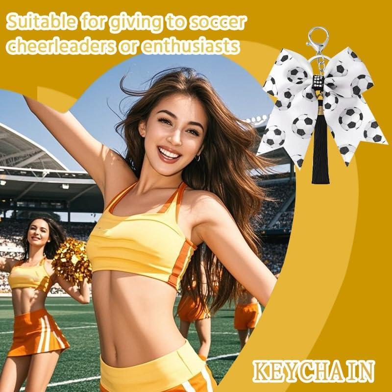 Llaveros de moño de fútbol para mujeres y chicas - Borhmty