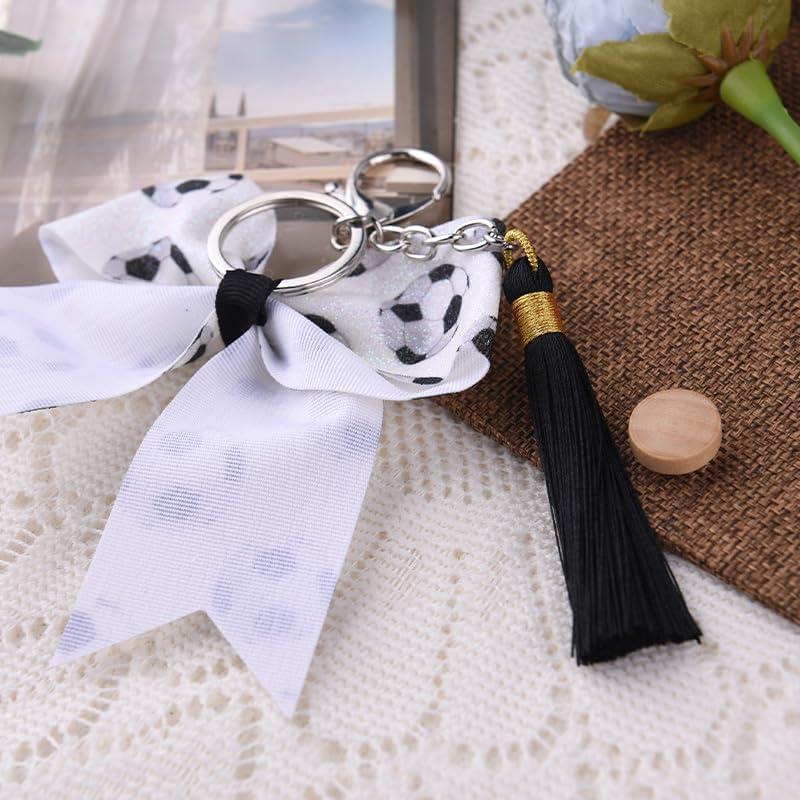 Llaveros de moño de fútbol para mujeres y chicas - Borhmty