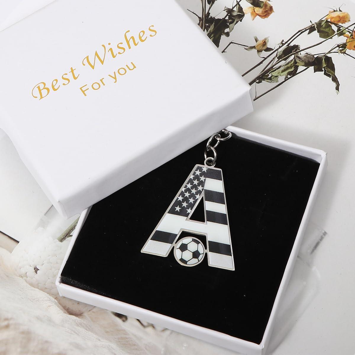 Llaveros de Charms Iniciales A-Z de Fútbol - Metal Duradero