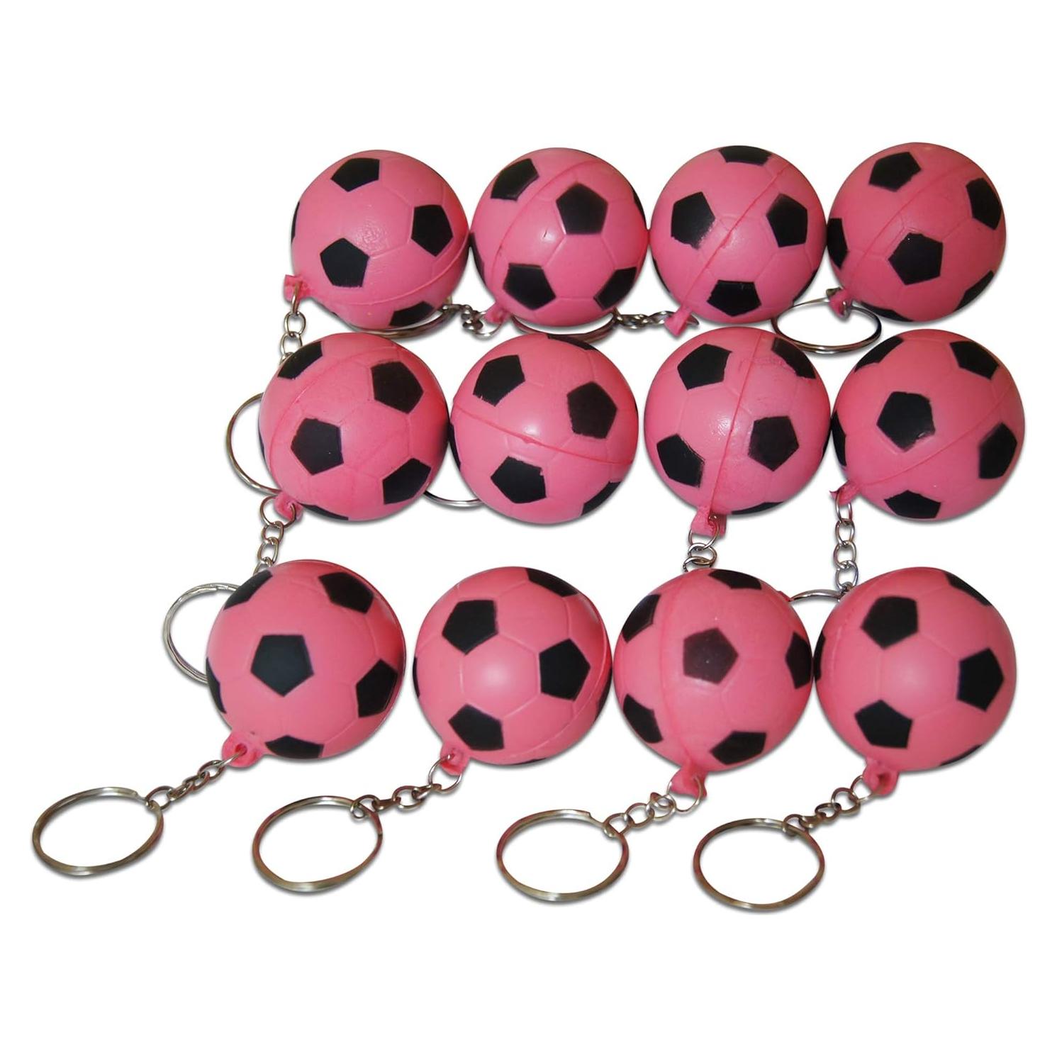 Llavero de Fútbol Rosa Novel Merk - 12 Piezas para Fiesta