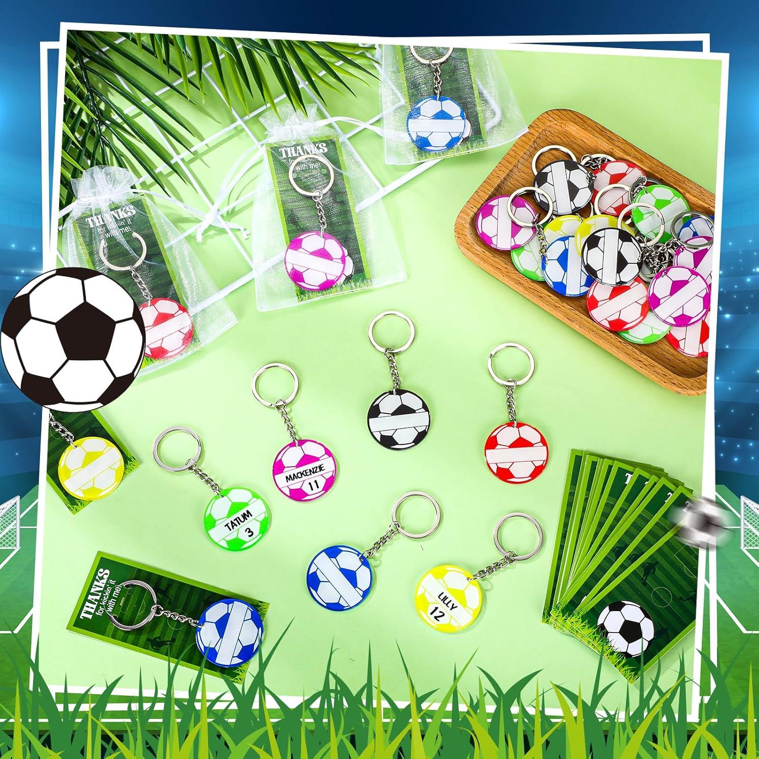 30 Llaveros de Fútbol Acrílico DIY con Tarjetas y Bolsas