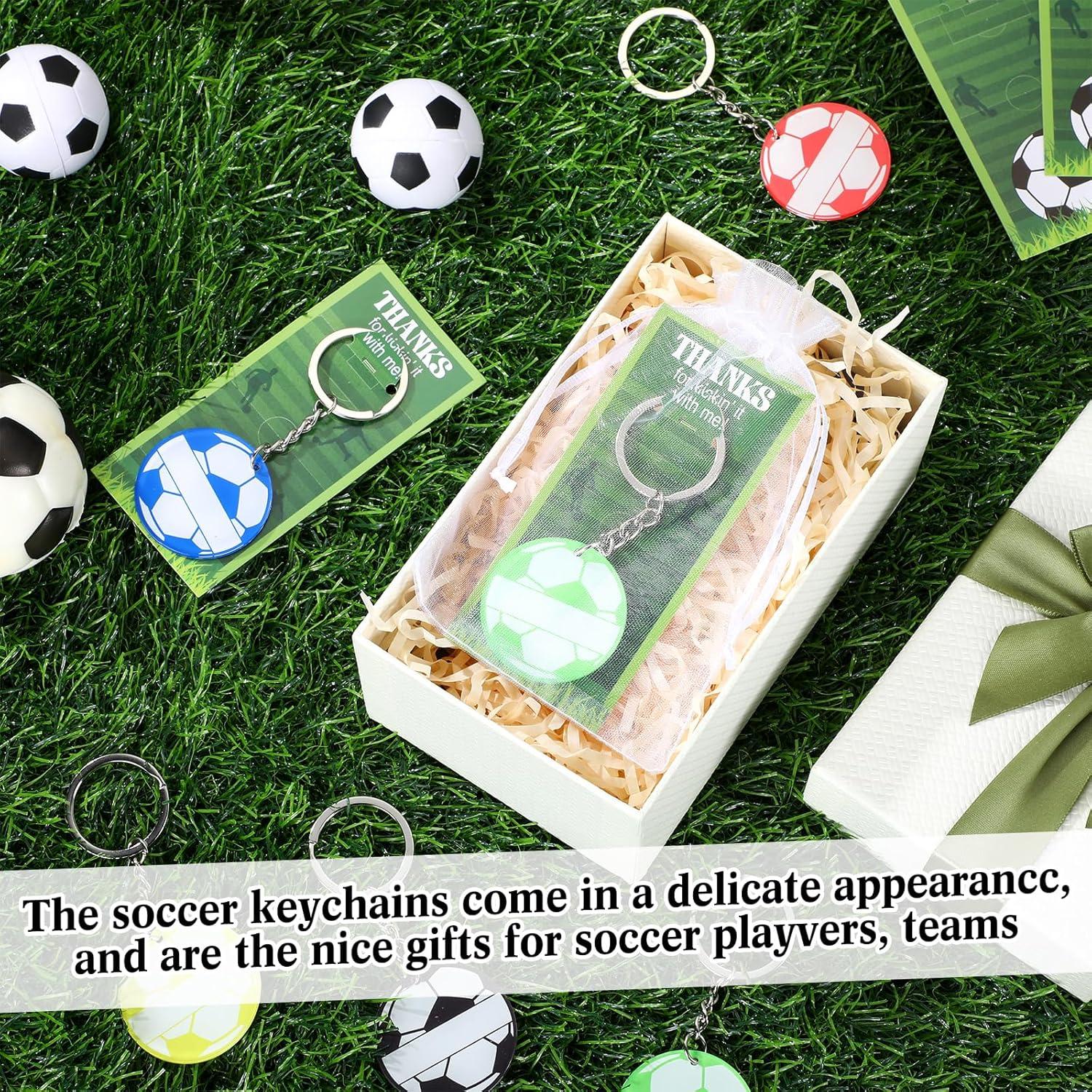 30 Llaveros de Fútbol Acrílico DIY con Tarjetas y Bolsas