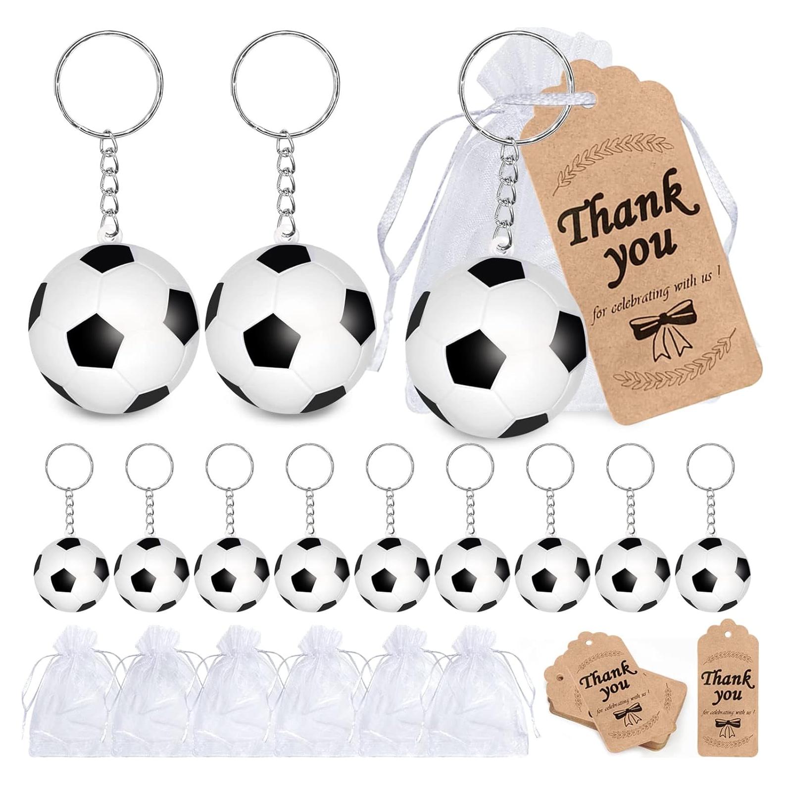 CiciBear 36 Paquete Fiestas Fútbol: Llaveros, Etiquetas y Bolsas