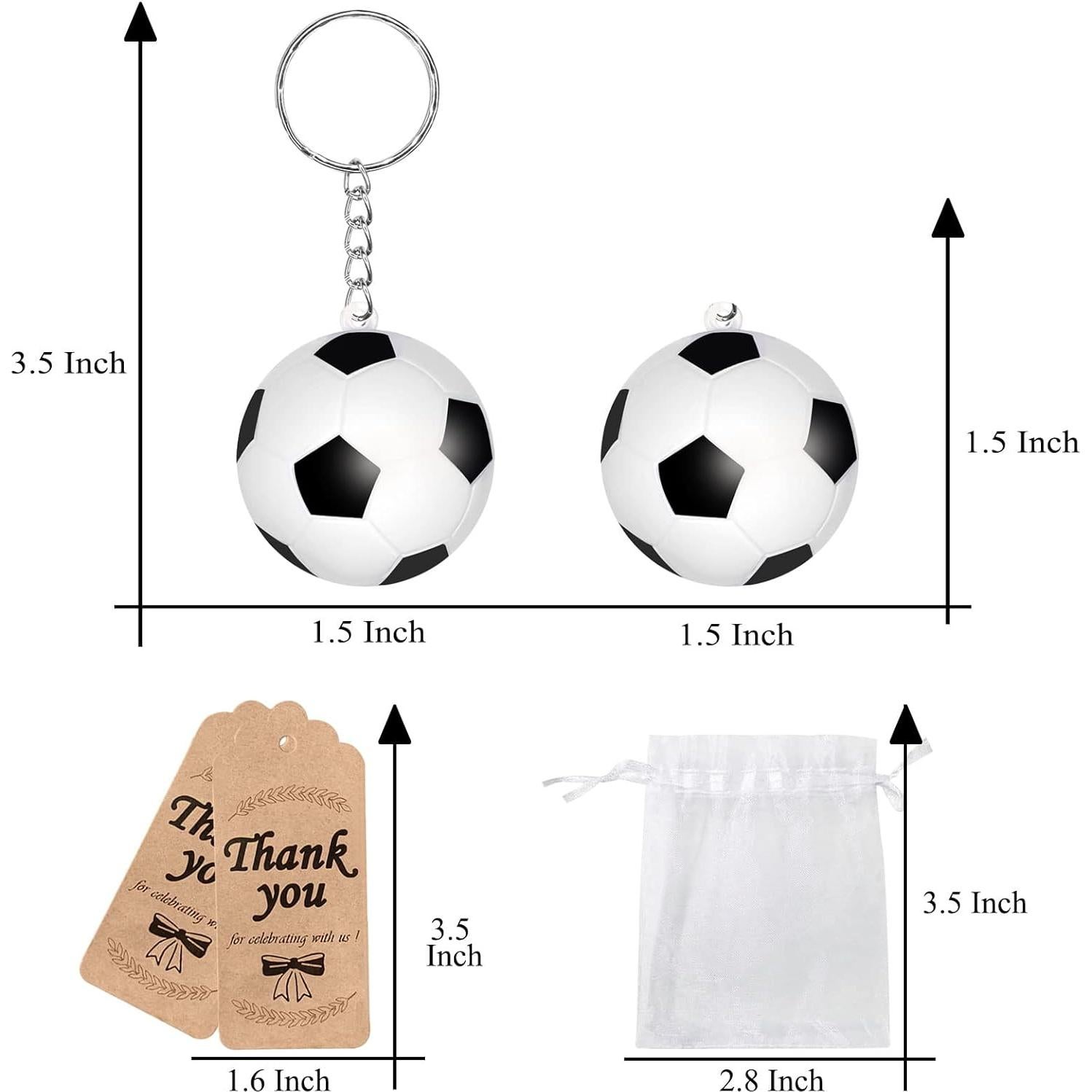 CiciBear 36 Paquete Fiestas Fútbol: Llaveros, Etiquetas y Bolsas