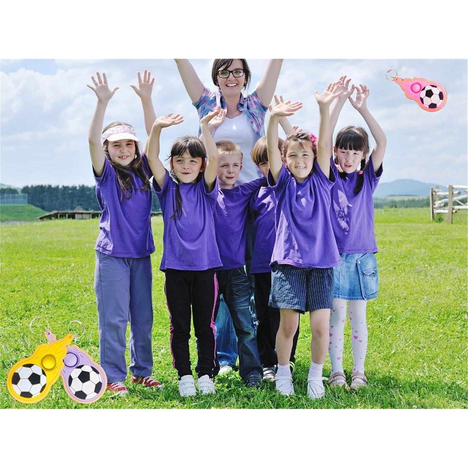 24 Llaveros Fidget de Fútbol Mypush Popo para Niños
