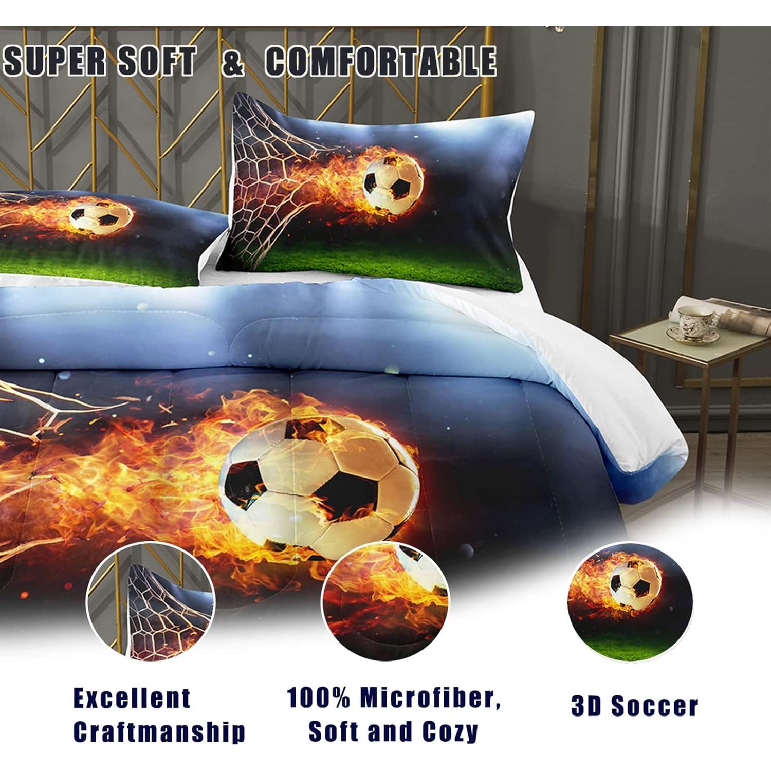 Conjunto de Edredón Bodhi Fútbol 4008 Twin Microfibra