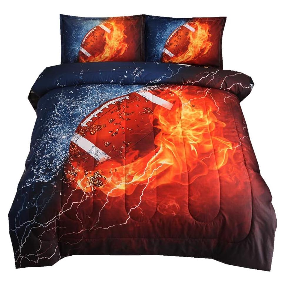 Conjunto de Edredón Deportivo NTBED Rugby Completo Naranja