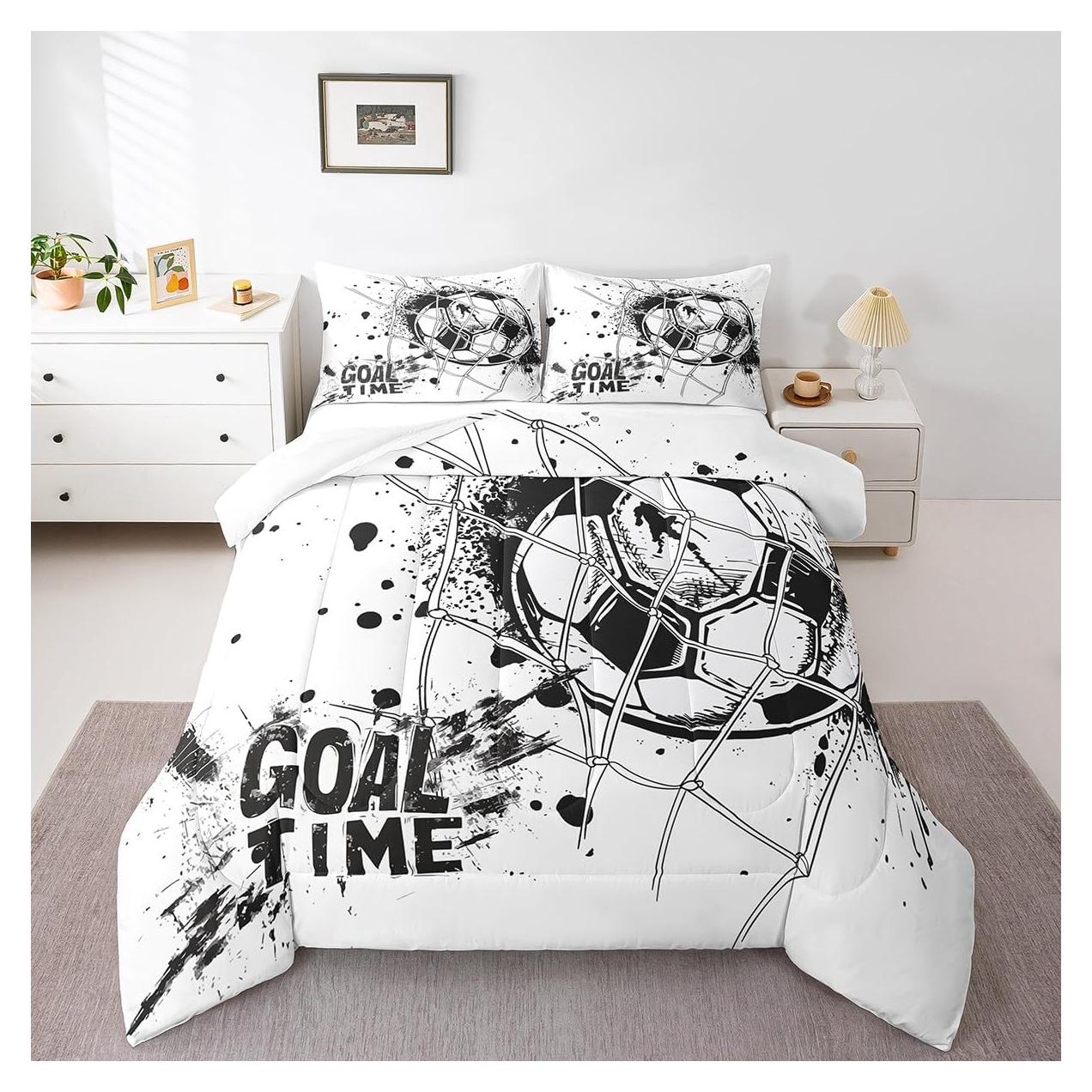 Conjunto de Edredón Individual Erosebridal Fútbol Geométrico