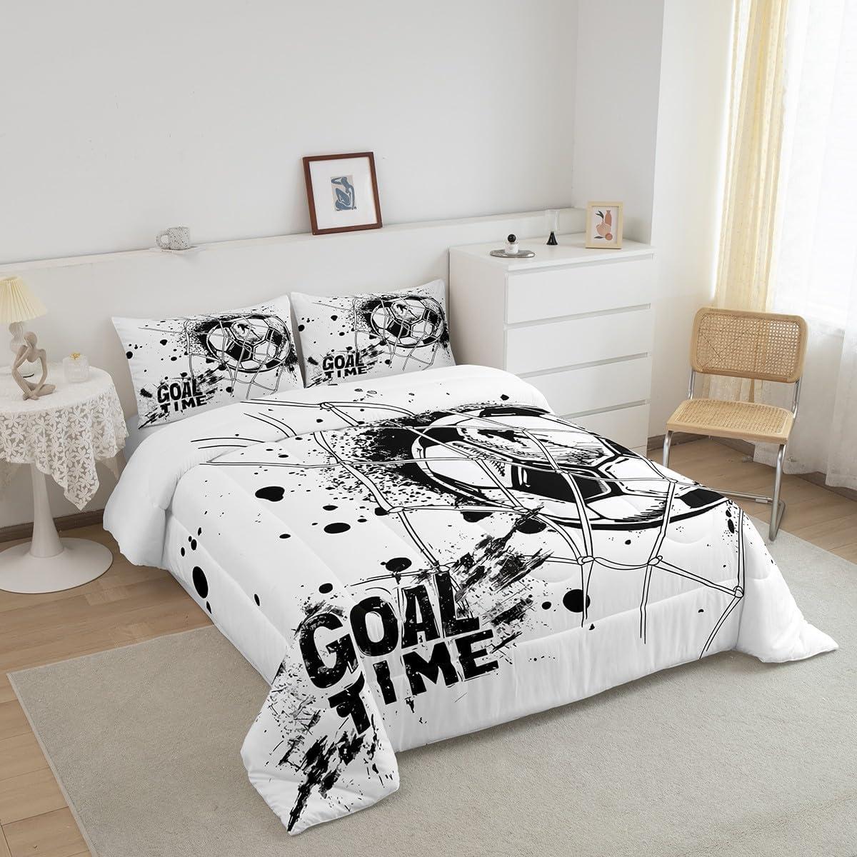 Conjunto de Edredón Individual Erosebridal Fútbol Geométrico