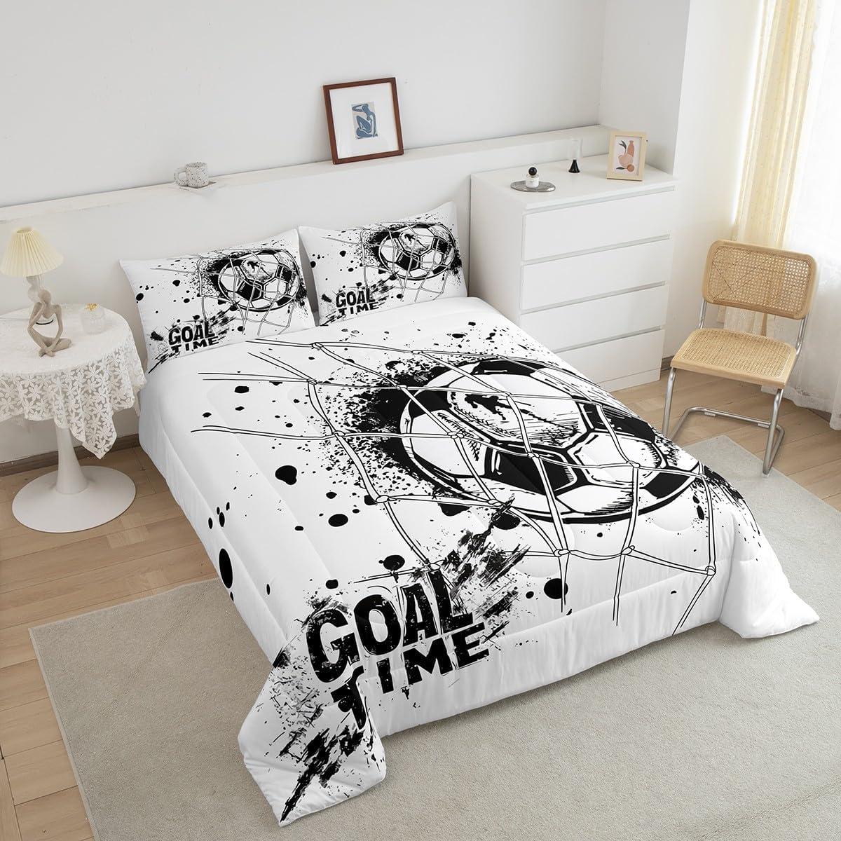Conjunto de Edredón Individual Erosebridal Fútbol Geométrico