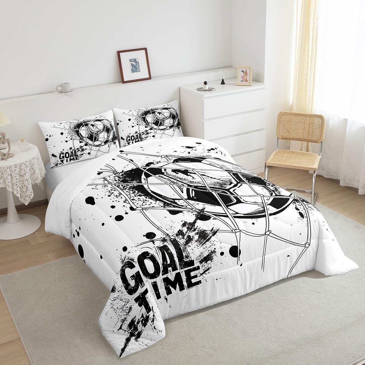 Conjunto de Edredón Individual Erosebridal Fútbol Geométrico