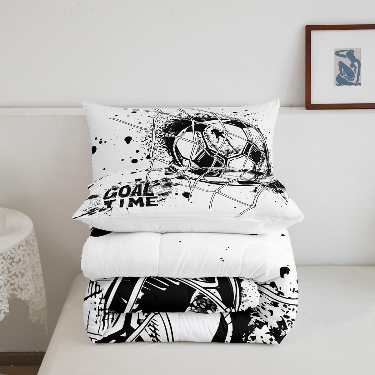 Conjunto de Edredón Individual Erosebridal Fútbol Geométrico