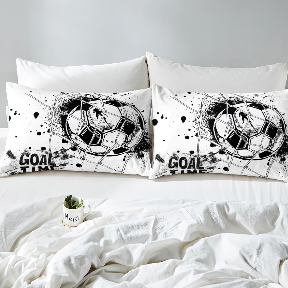 Conjunto de Edredón Individual Erosebridal Fútbol Geométrico