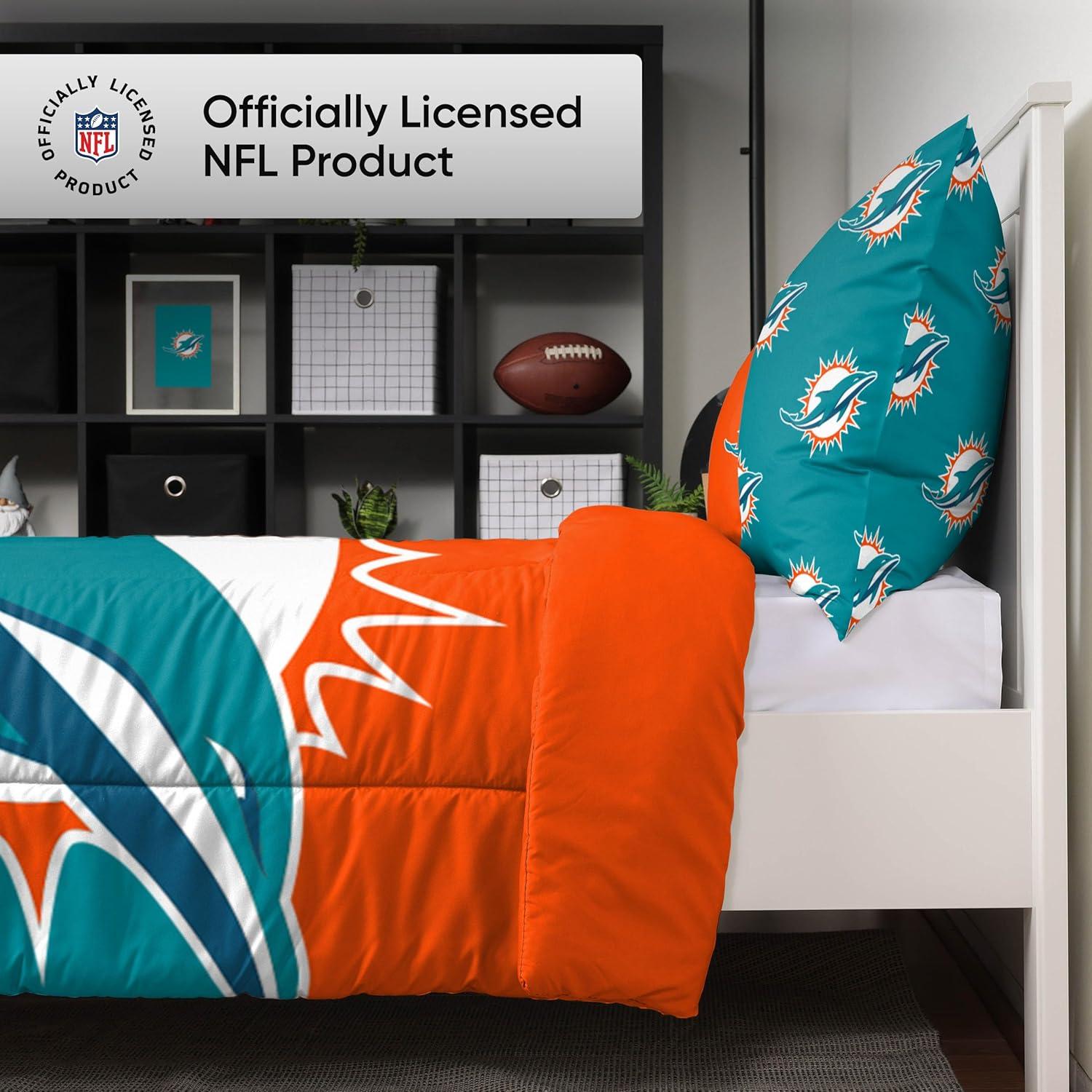 Edredón Individual FOCO NFL Delfines de Miami 3 Piezas