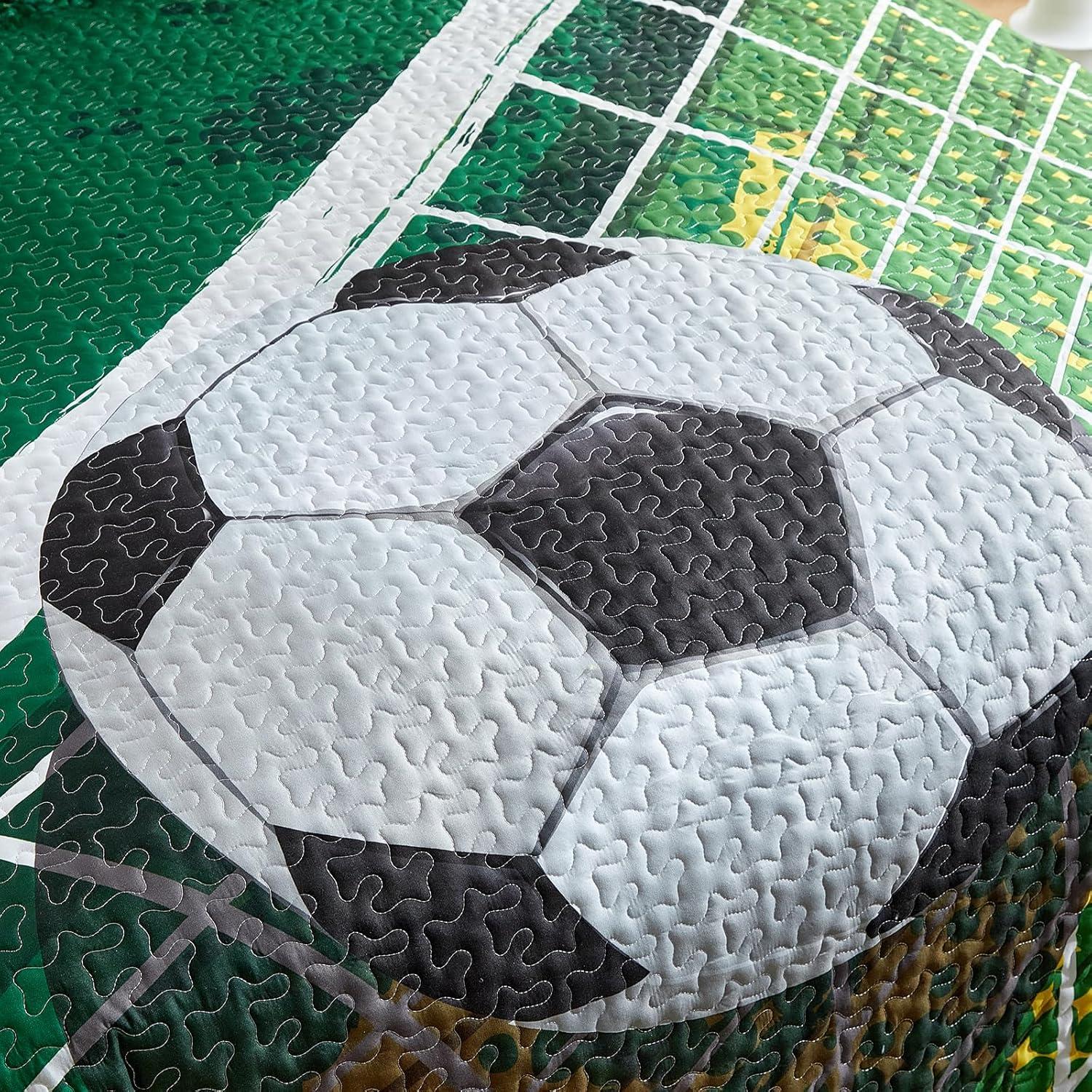 Juego de Colcha Doble UOZZI BEDDING Fútbol Verde 208x218 cm