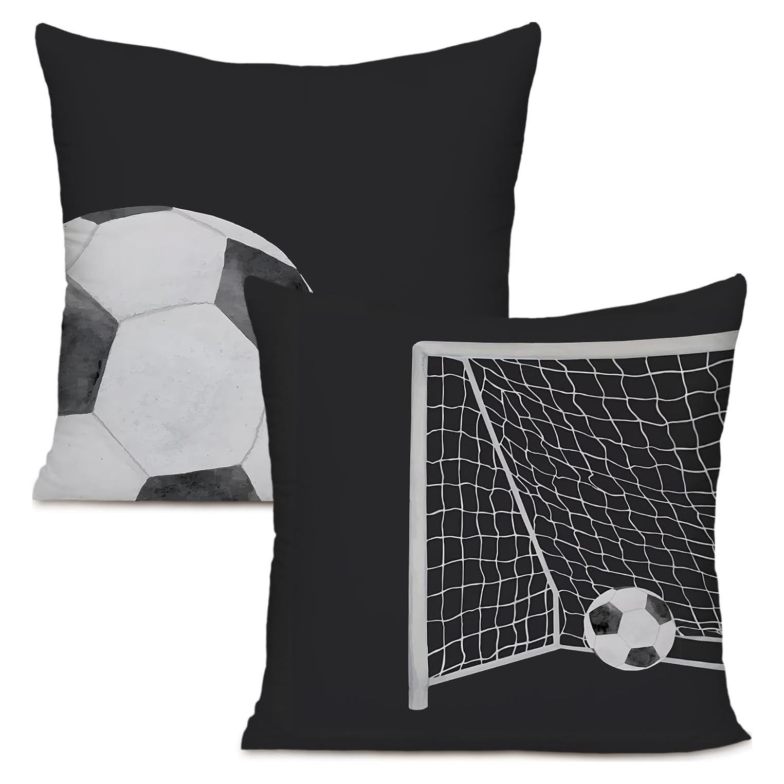 Fundas de Almohada Decorativas KAIOUS Balón de Fútbol 45x45 cm Set 2