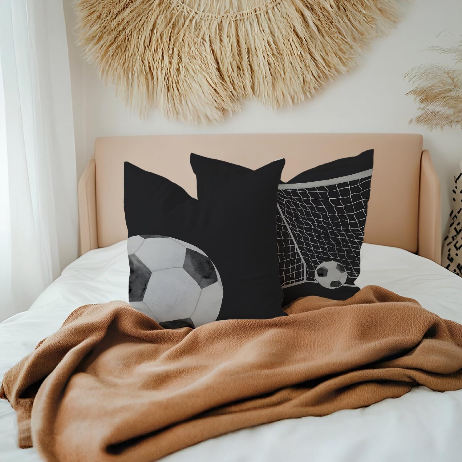 Fundas de Almohada Decorativas KAIOUS Balón de Fútbol 45x45 cm Set 2