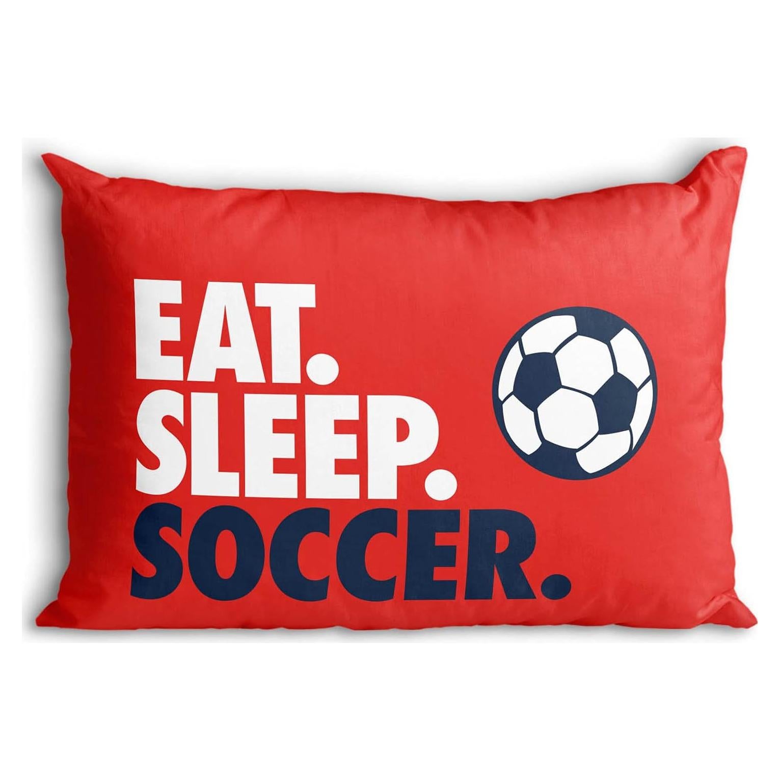 Funda de Almohada de Fútbol ChalkTalkSPORTS Roja 78.74x50.8cm