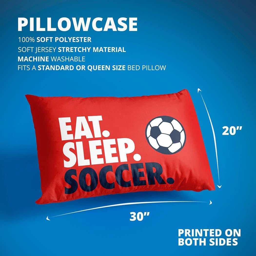 Funda de Almohada de Fútbol ChalkTalkSPORTS Roja 78.74x50.8cm
