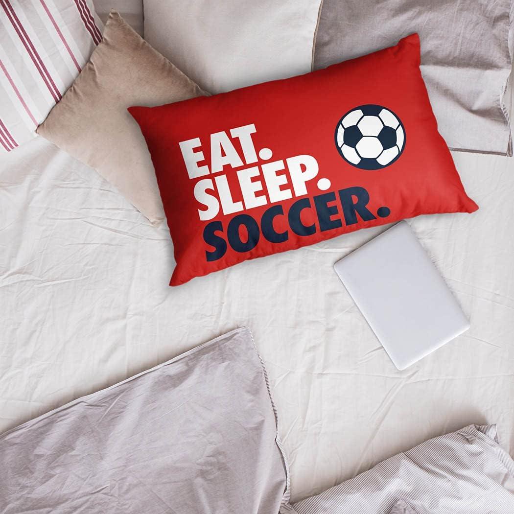 Funda de Almohada de Fútbol ChalkTalkSPORTS Roja 78.74x50.8cm