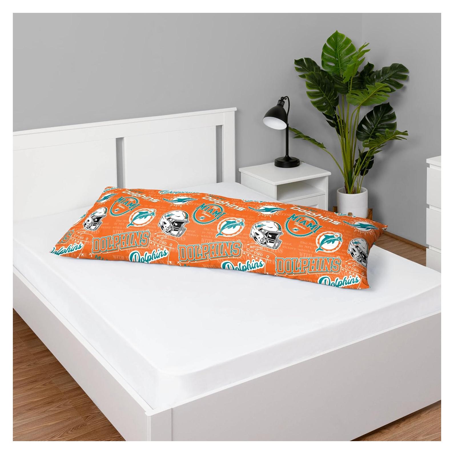 Almohada de Cuerpo de Felpa FOCO NFL Delfines de Miami 137x51cm