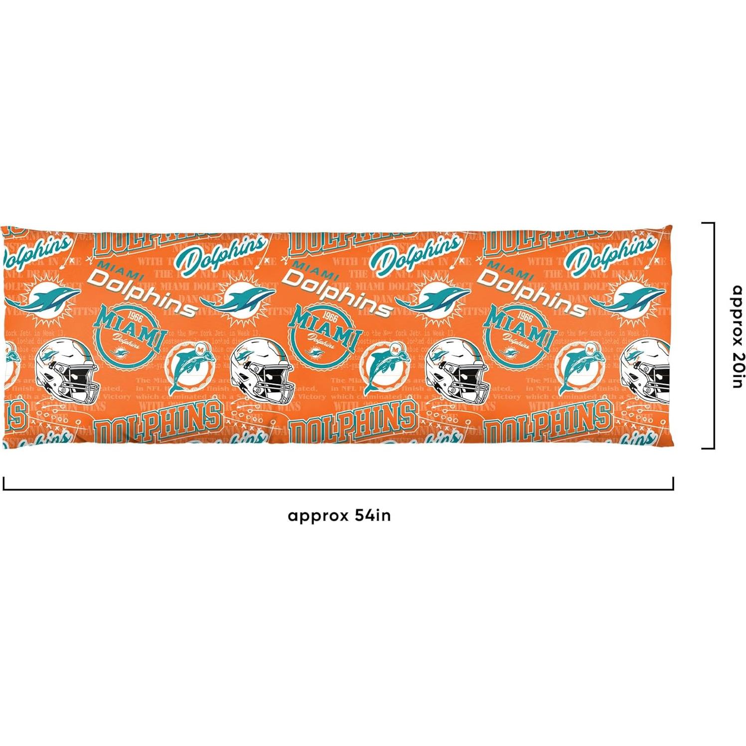 Almohada de Cuerpo de Felpa FOCO NFL Delfines de Miami 137x51cm