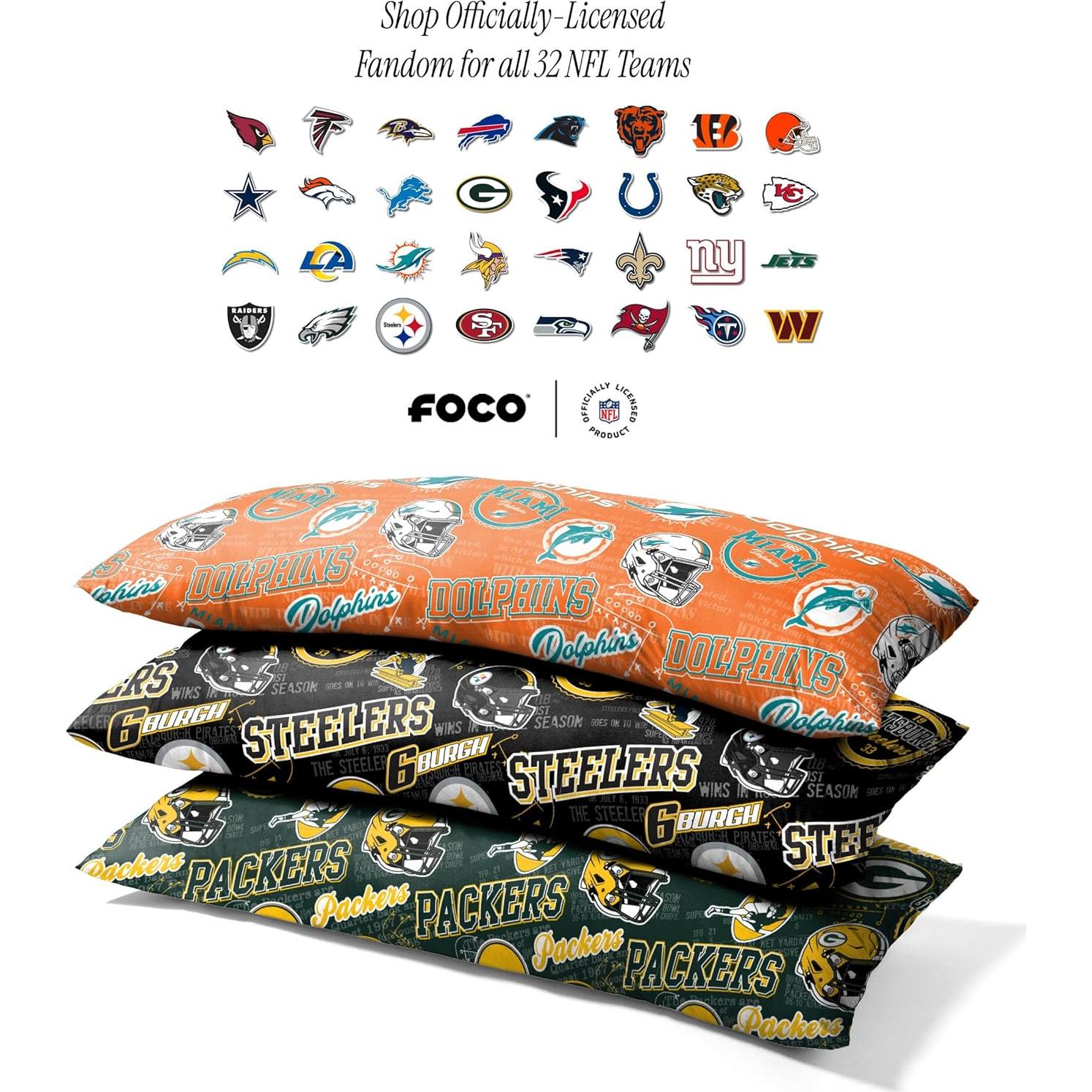 Almohada de Cuerpo de Felpa FOCO NFL Delfines de Miami 137x51cm