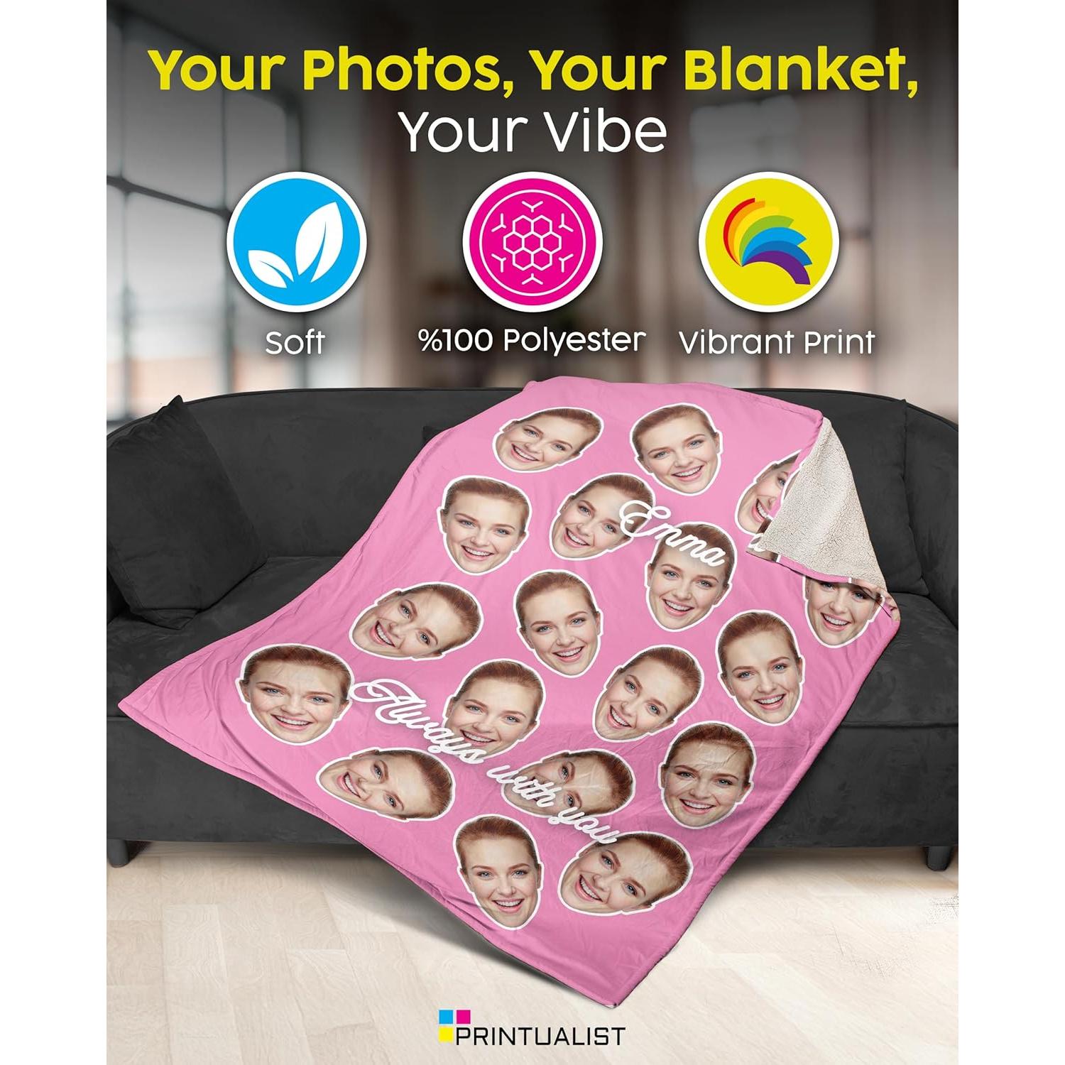Cobija Personalizada Printualist 152x127 cm Franela Suave