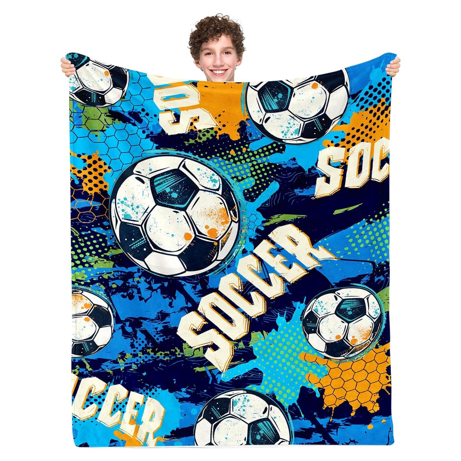 Manta de Fútbol para Niños LARIAU 127x152 cm Suave y Cálida